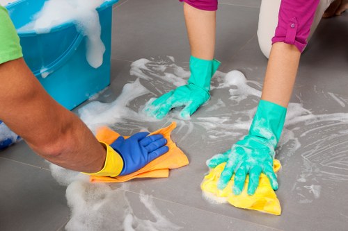 Clean carpet being professionally cleaned