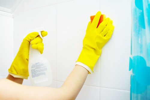 Professional cleaning of office kitchen oven