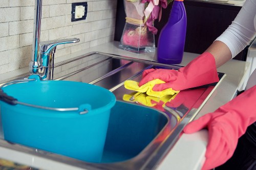 Clean kitchen with spotless oven and rugs