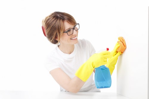 Technician cleaning multiple home areas