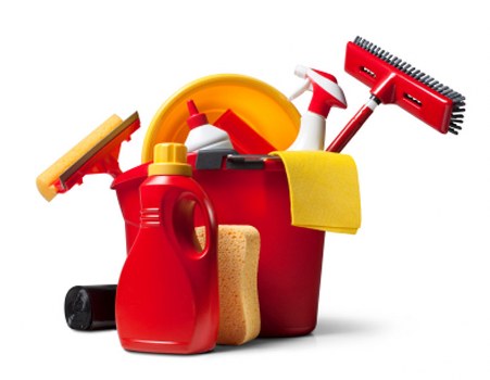 Cleaning supplies used in oven deep cleaning services